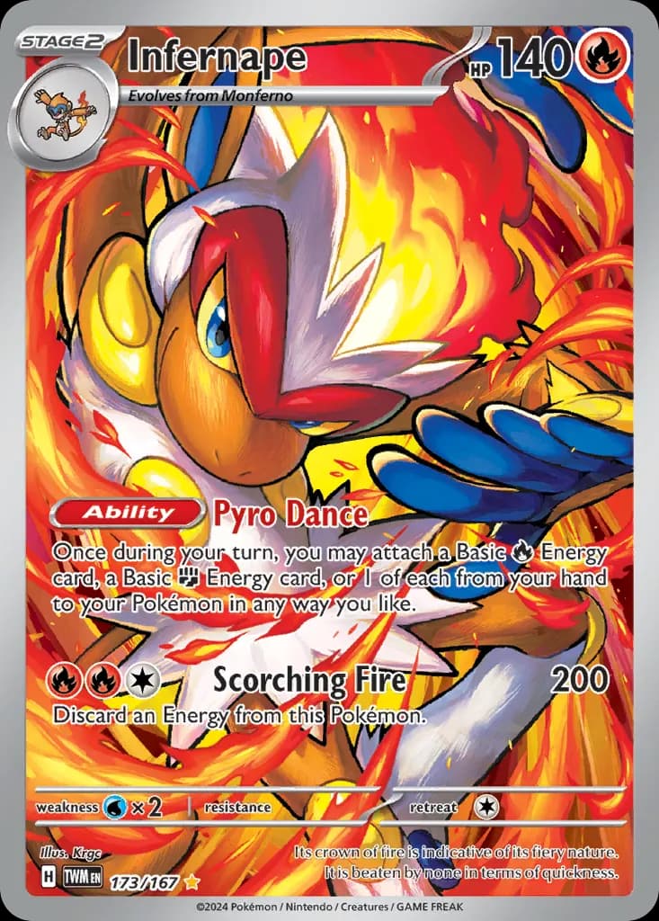 Infernape — Twilight Masquerade 173 Pokémon card
