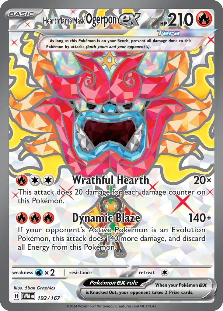 Hearthflame Mask Ogerpon ex — Twilight Masquerade 192 Pokémon card