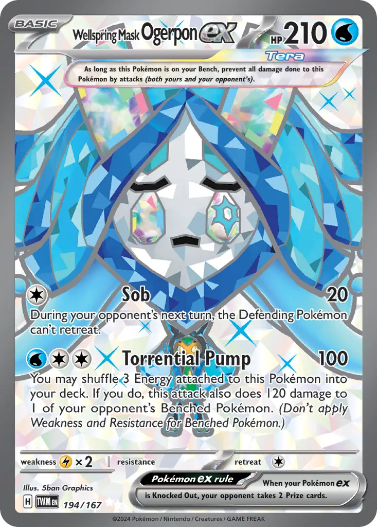 Wellspring Mask Ogerpon ex — Twilight Masquerade 194 Pokémon card