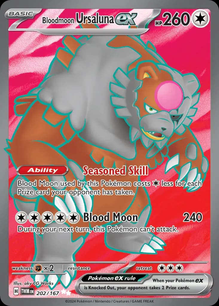 Bloodmoon Ursaluna ex — Twilight Masquerade 202 Pokémon card