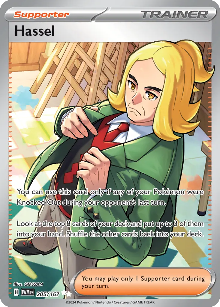 Hassel — Twilight Masquerade 205 Pokémon card