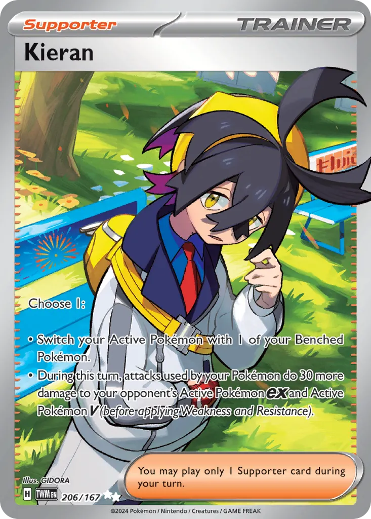 Kieran — Twilight Masquerade 206 Pokémon card
