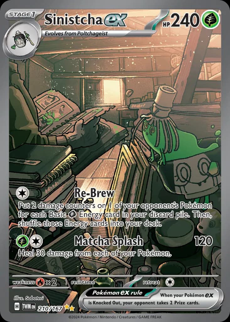 Sinistcha ex — Twilight Masquerade 210 Pokémon card