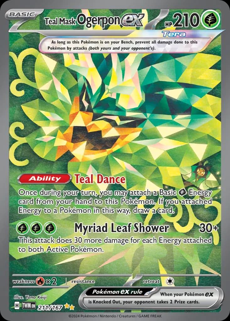 Teal Mask Ogerpon ex — Twilight Masquerade 211 Pokémon card