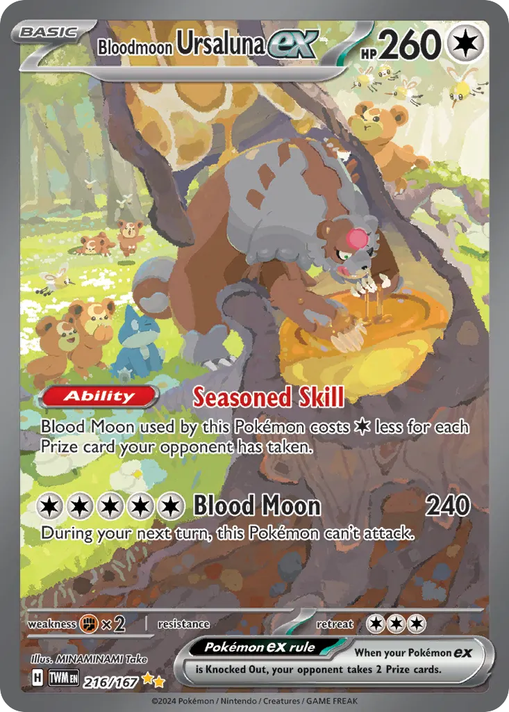 Bloodmoon Ursaluna ex — Twilight Masquerade 216 Pokémon card