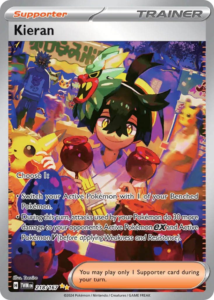 Kieran — Twilight Masquerade 218 Pokémon card