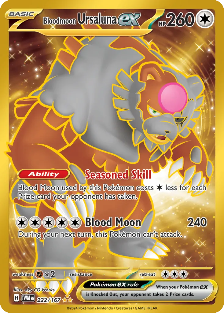 Bloodmoon Ursaluna ex — Twilight Masquerade 222 Pokémon card