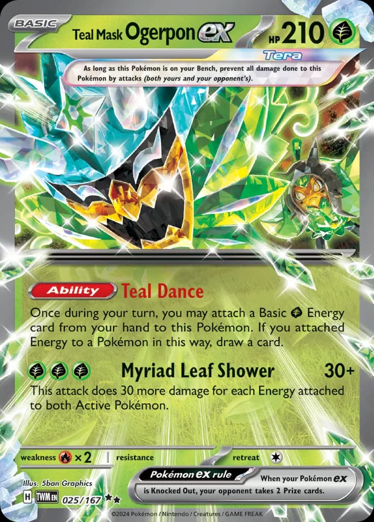 Teal Mask Ogerpon ex — Twilight Masquerade 25 Pokémon card