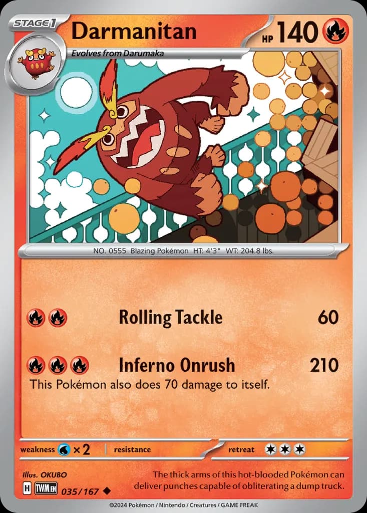 Darmanitan — Twilight Masquerade 35 Pokémon card