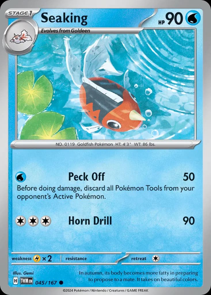 Seaking — Twilight Masquerade 45 Pokémon card