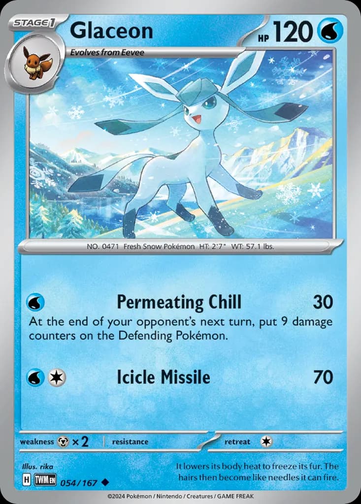 Glaceon — Twilight Masquerade 54 Pokémon card