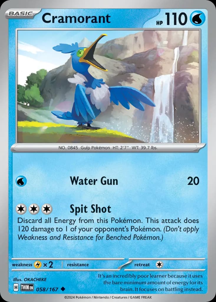 Cramorant — Twilight Masquerade 58 Pokémon card