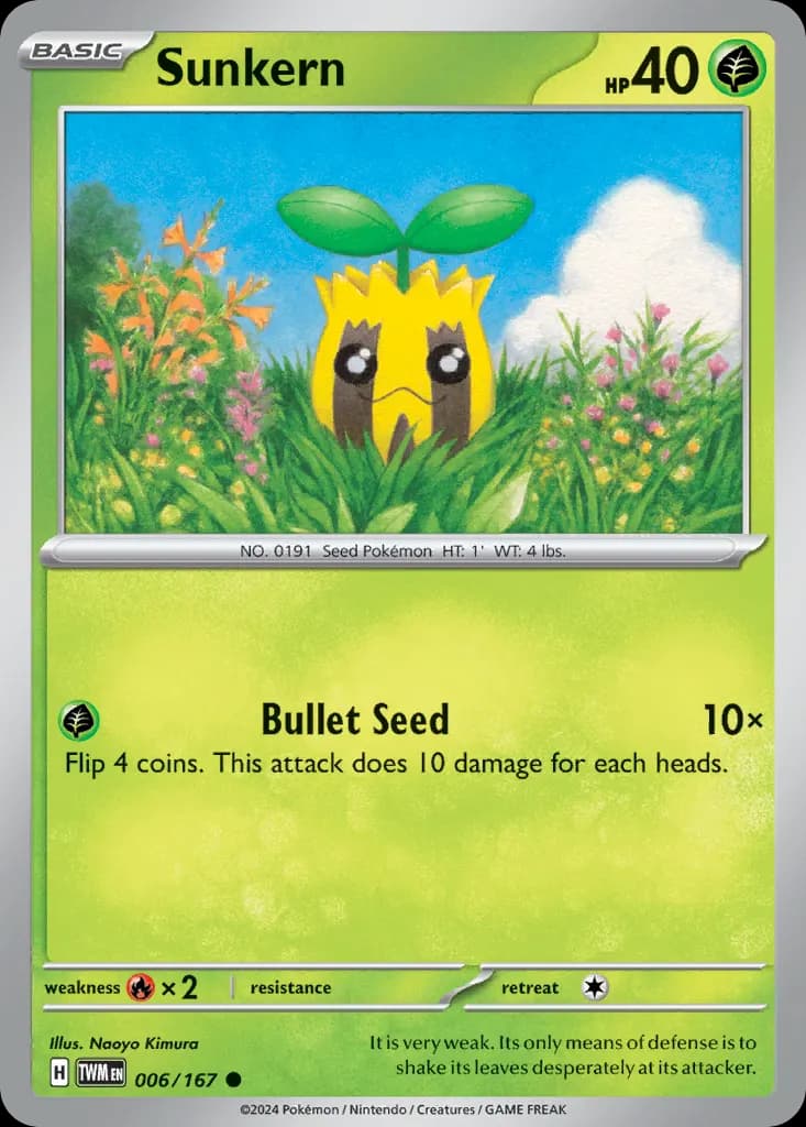 Sunkern — Twilight Masquerade 6 Pokémon card