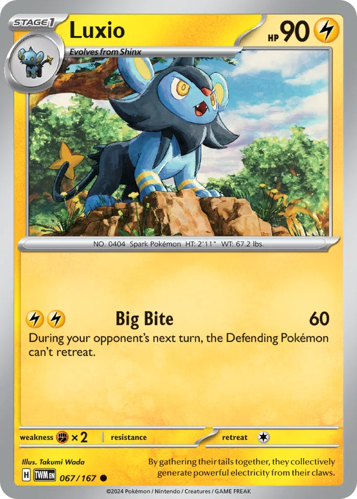 Luxio — Twilight Masquerade 67 Pokémon card