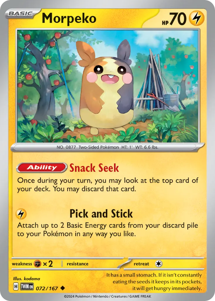 Morpeko — Twilight Masquerade 72 Pokémon card