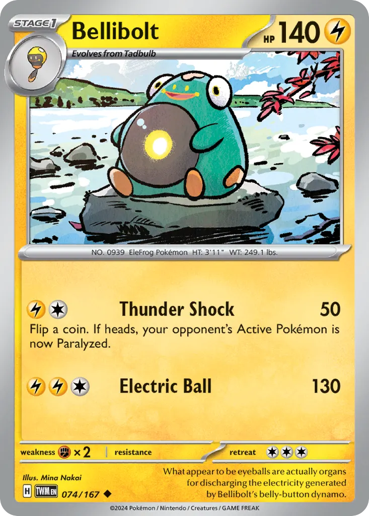 Bellibolt — Twilight Masquerade 74 Pokémon card