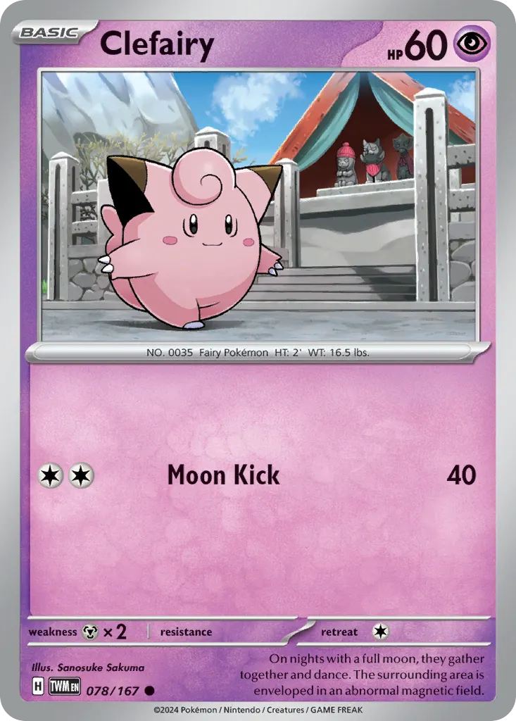 Clefairy — Twilight Masquerade 78 Pokémon card
