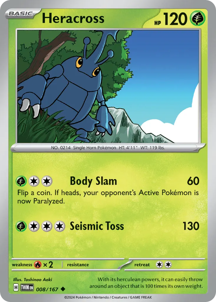 Heracross — Twilight Masquerade 8 Pokémon card