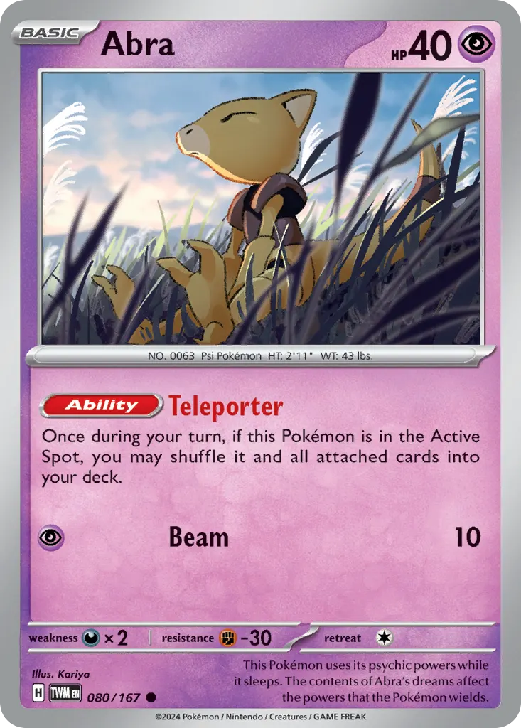 Abra — Twilight Masquerade 80 Pokémon card