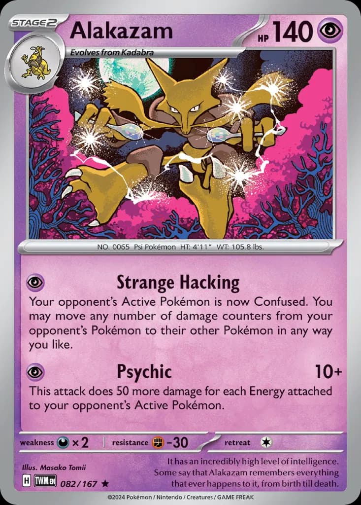 Alakazam — Twilight Masquerade 82 Pokémon card