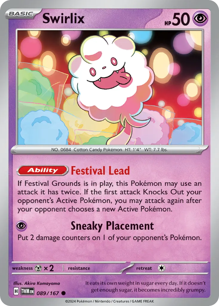Swirlix — Twilight Masquerade 89 Pokémon card