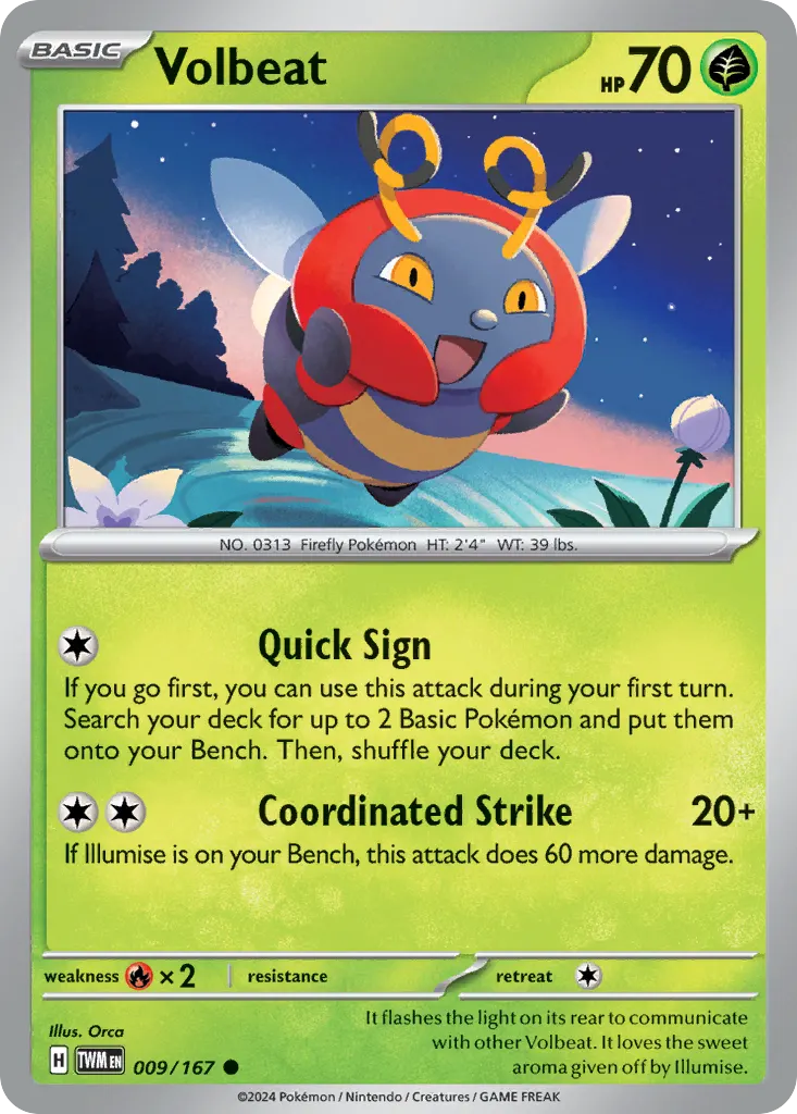 Volbeat — Twilight Masquerade 9 Pokémon card