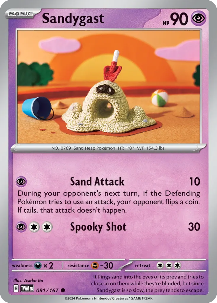 Sandygast — Twilight Masquerade 91 Pokémon card