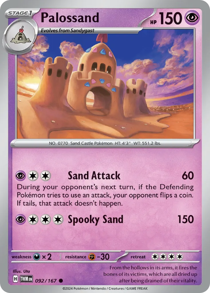 Palossand — Twilight Masquerade 92 Pokémon card
