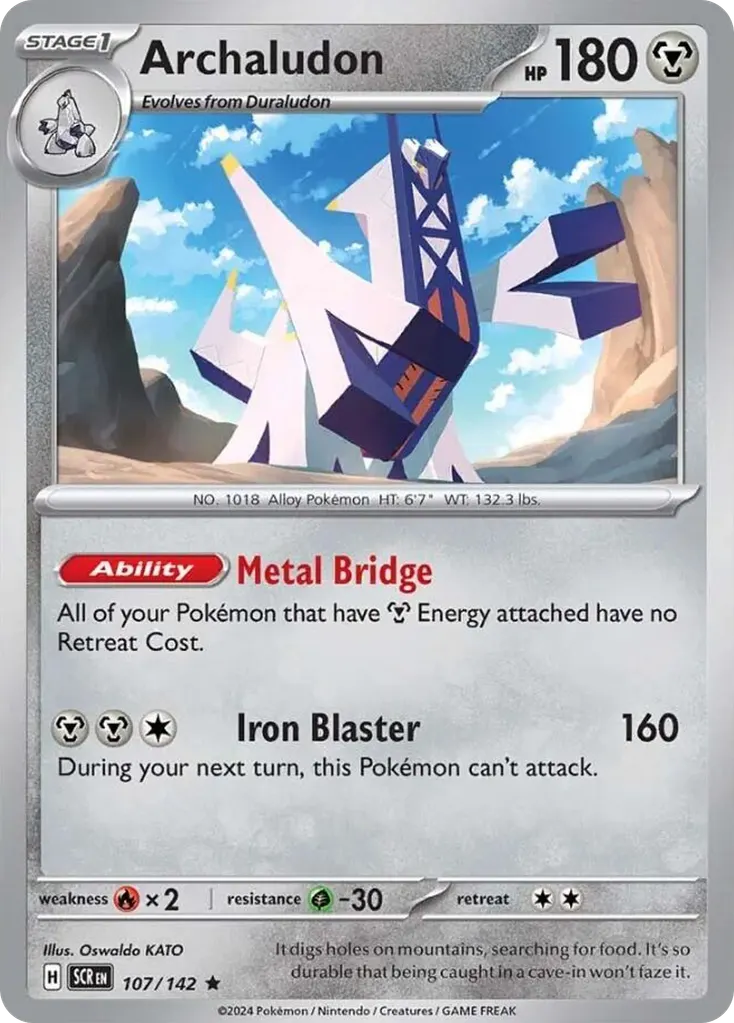 Archaludon — Stellar Crown 107 Pokémon card