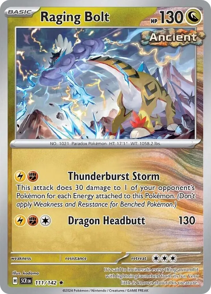 Raging Bolt — Stellar Crown 111 Pokémon card