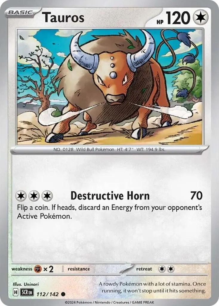 Tauros — Stellar Crown 112 Pokémon card
