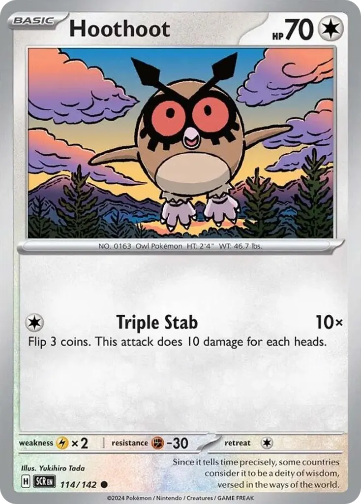 Hoothoot — Stellar Crown 114 Pokémon card