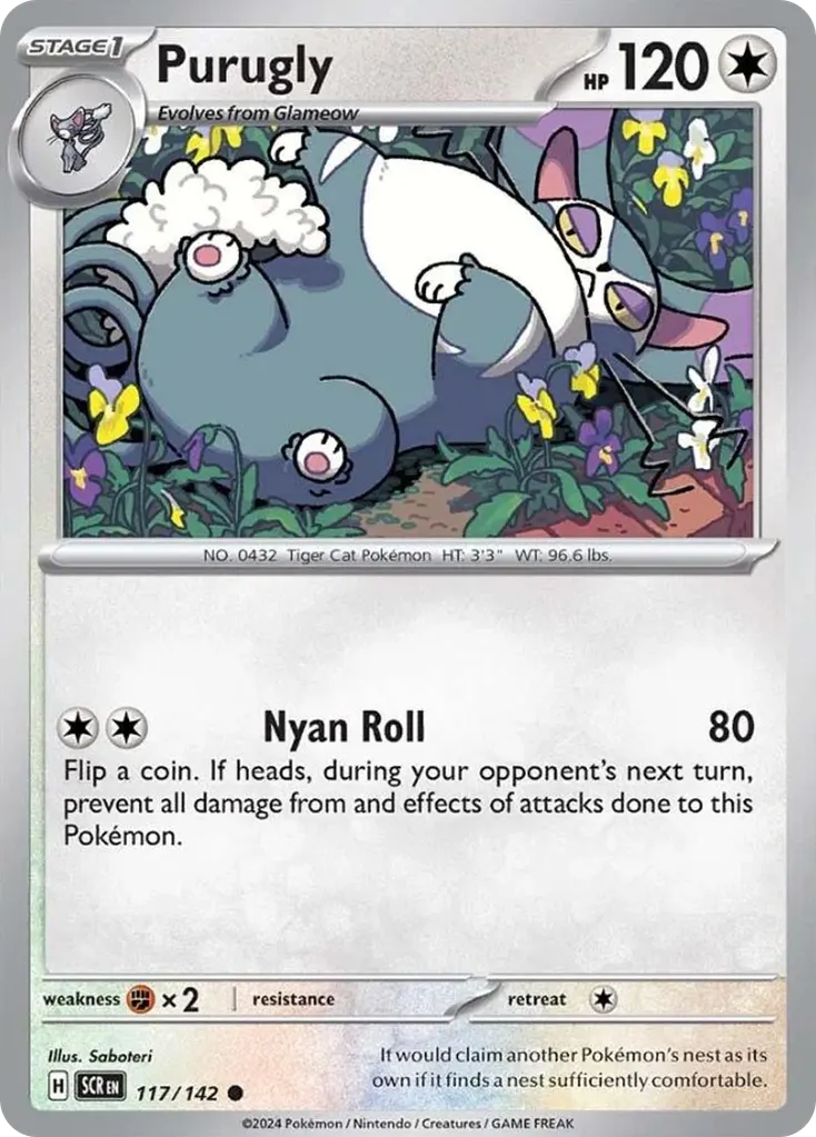 Purugly — Stellar Crown 117 Pokémon card