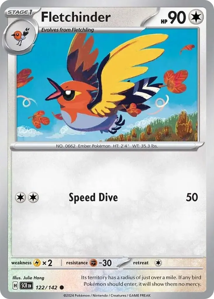 Fletchinder — Stellar Crown 122 Pokémon card