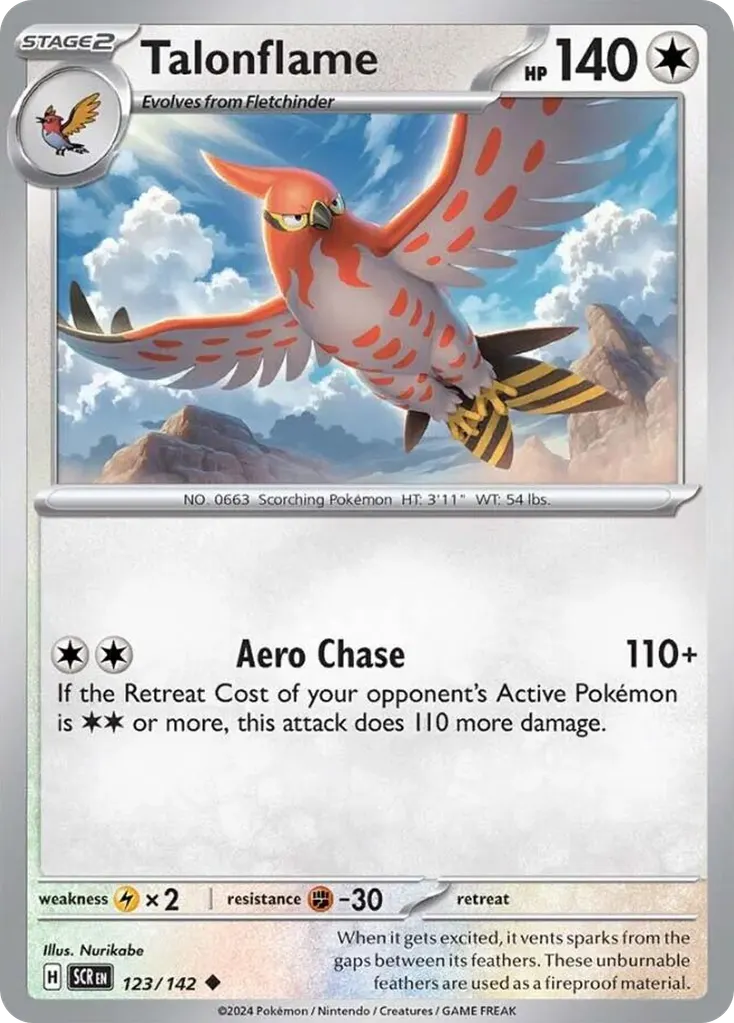 Talonflame — Stellar Crown 123 Pokémon card