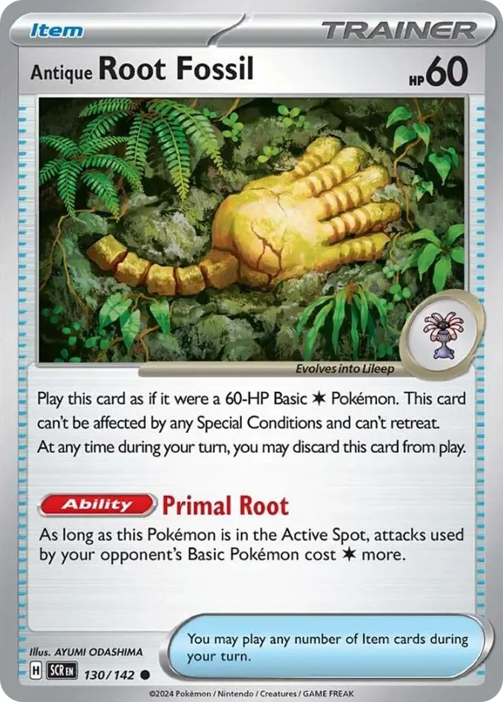Antique Root Fossil — Stellar Crown 130 Pokémon card