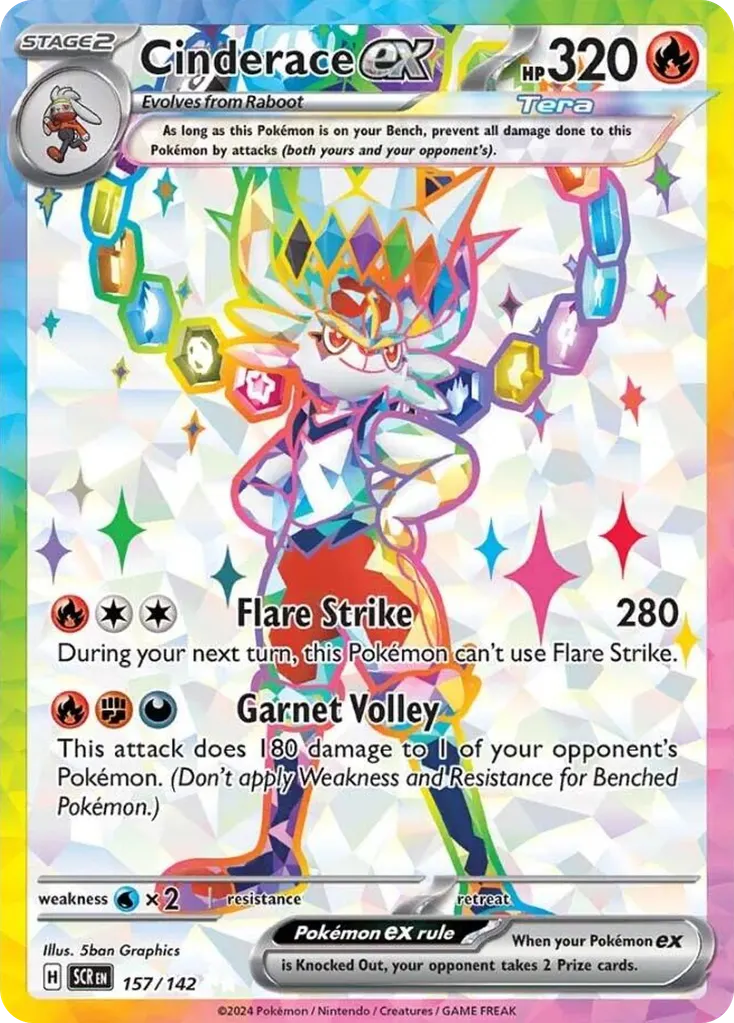 Cinderace ex — Stellar Crown 157 Pokémon card