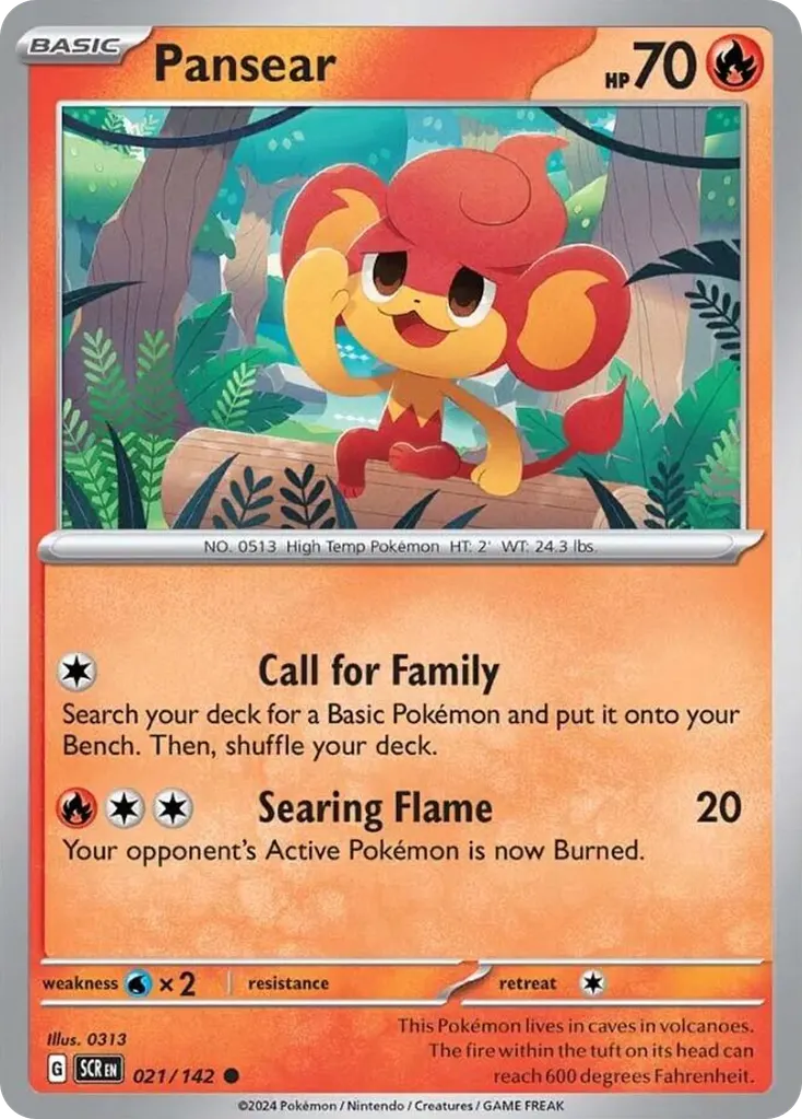 Pansear — Stellar Crown 21 Pokémon card