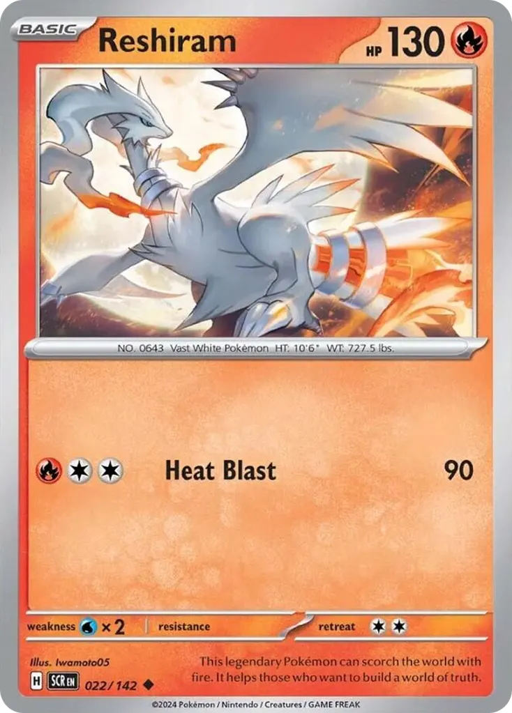 Reshiram — Stellar Crown 22 Pokémon card