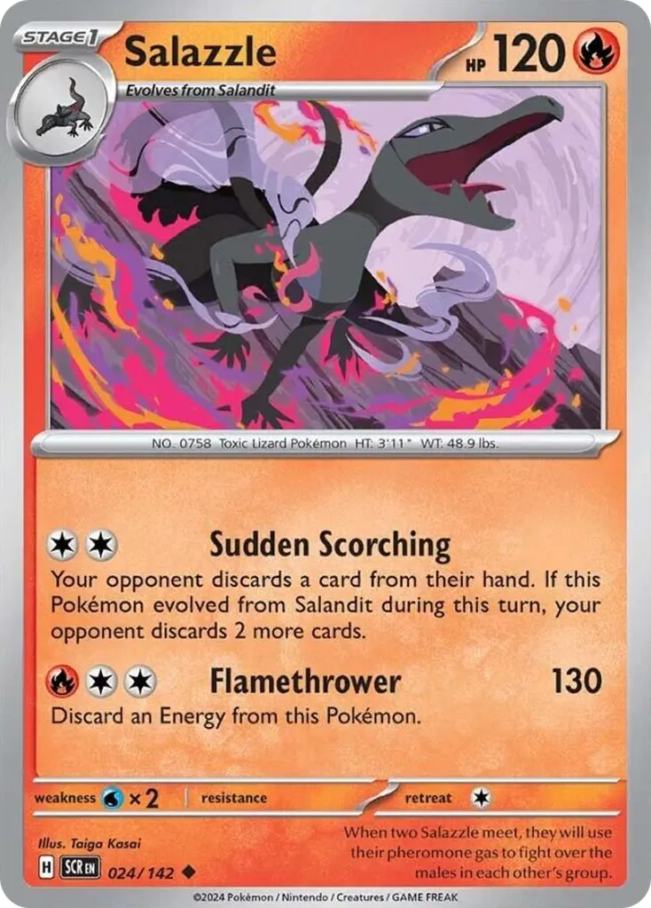 Salazzle — Stellar Crown 24 Pokémon card
