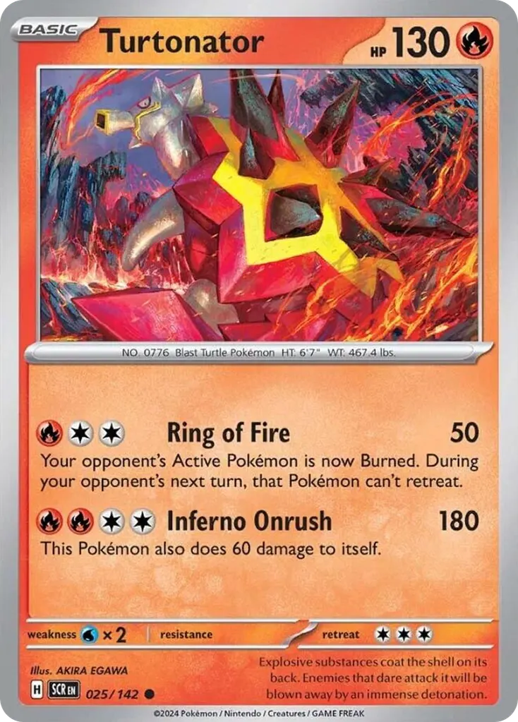 Turtonator — Stellar Crown 25 Pokémon card