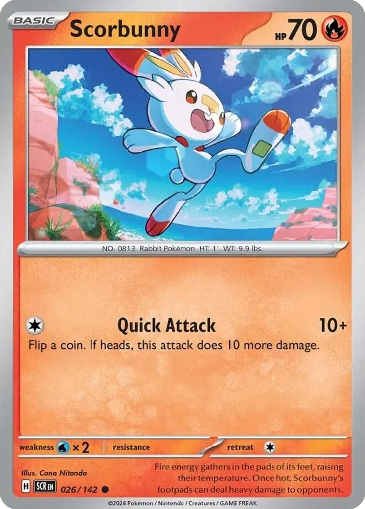 Scorbunny — Stellar Crown 26 Pokémon card