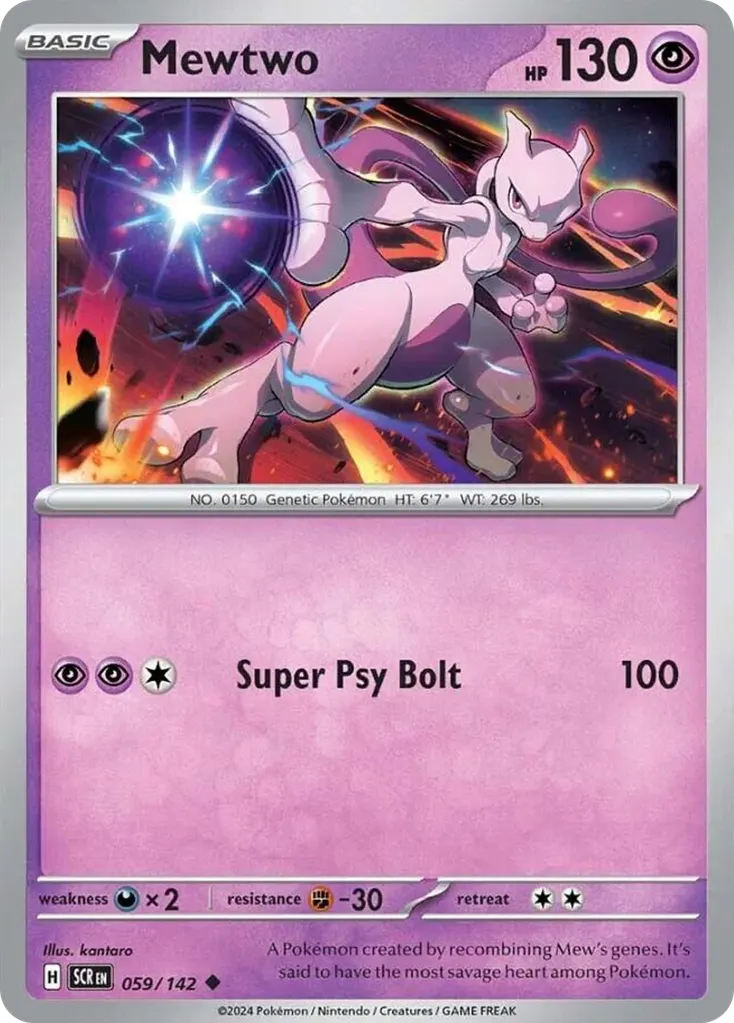 Mewtwo — Stellar Crown 59 Pokémon card