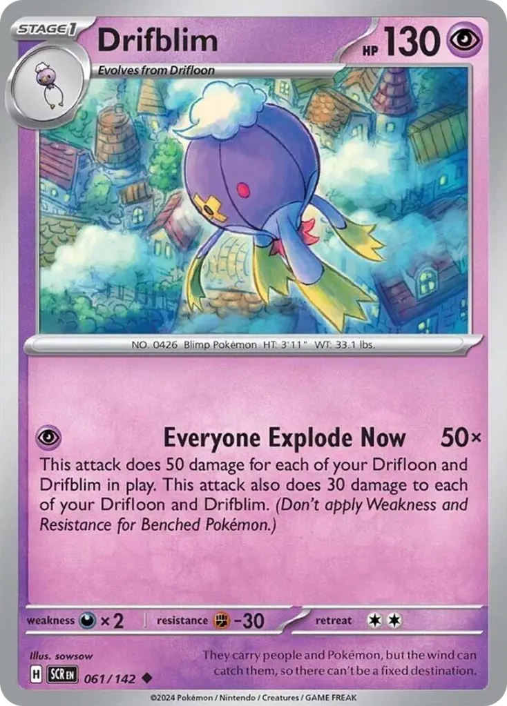 Drifblim — Stellar Crown 61 Pokémon card