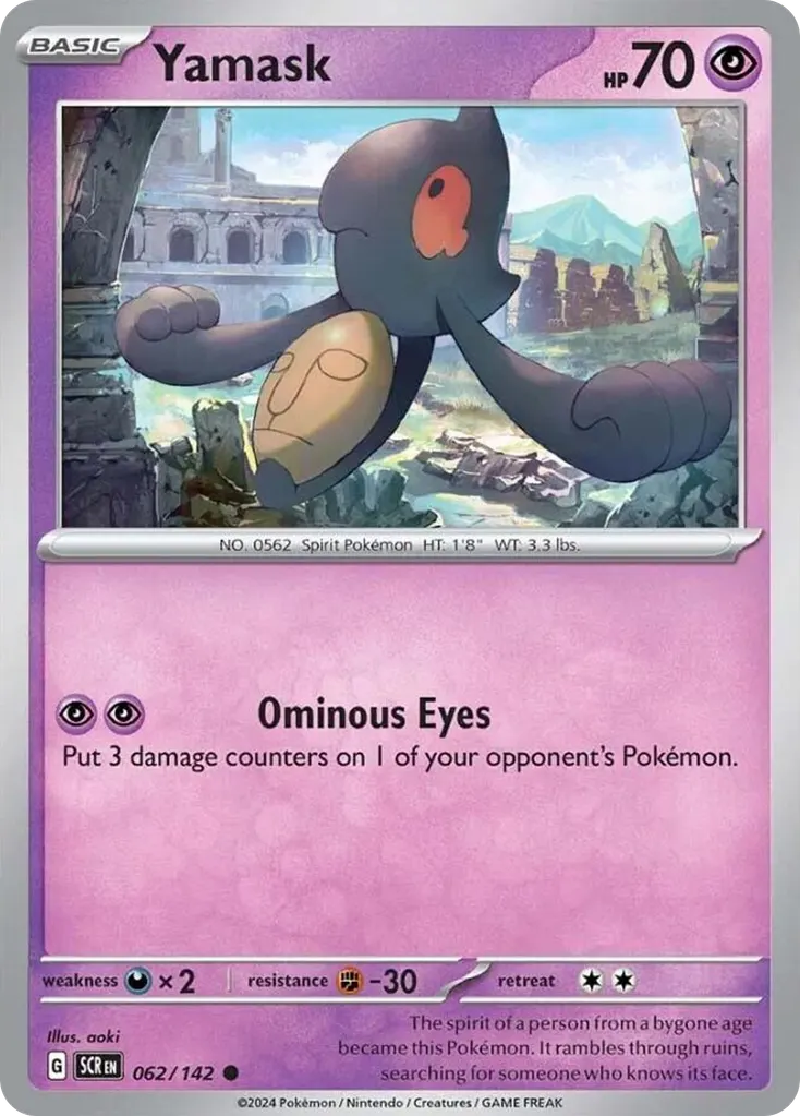 Yamask — Stellar Crown 62 Pokémon card
