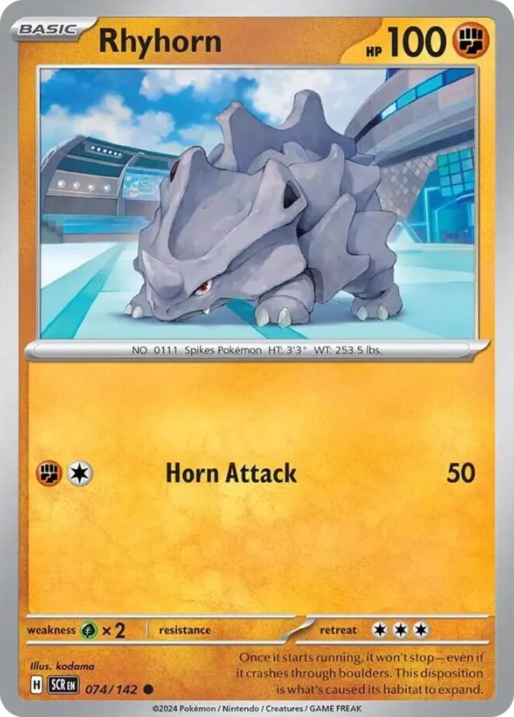 Rhyhorn — Stellar Crown 74 Pokémon card