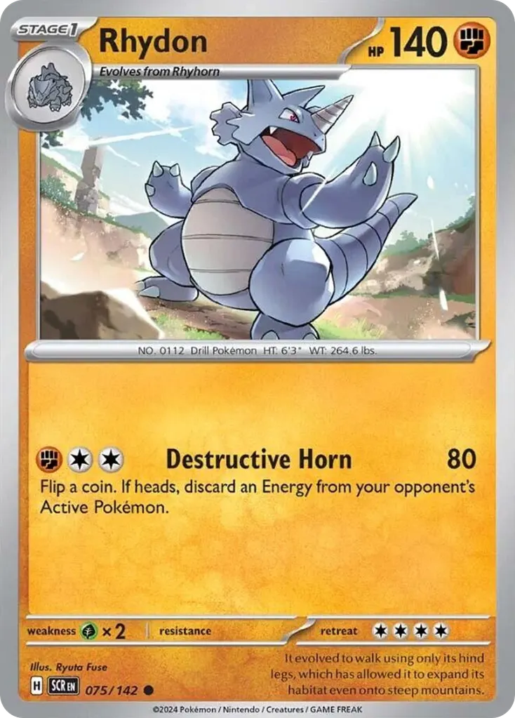 Rhydon — Stellar Crown 75 Pokémon card