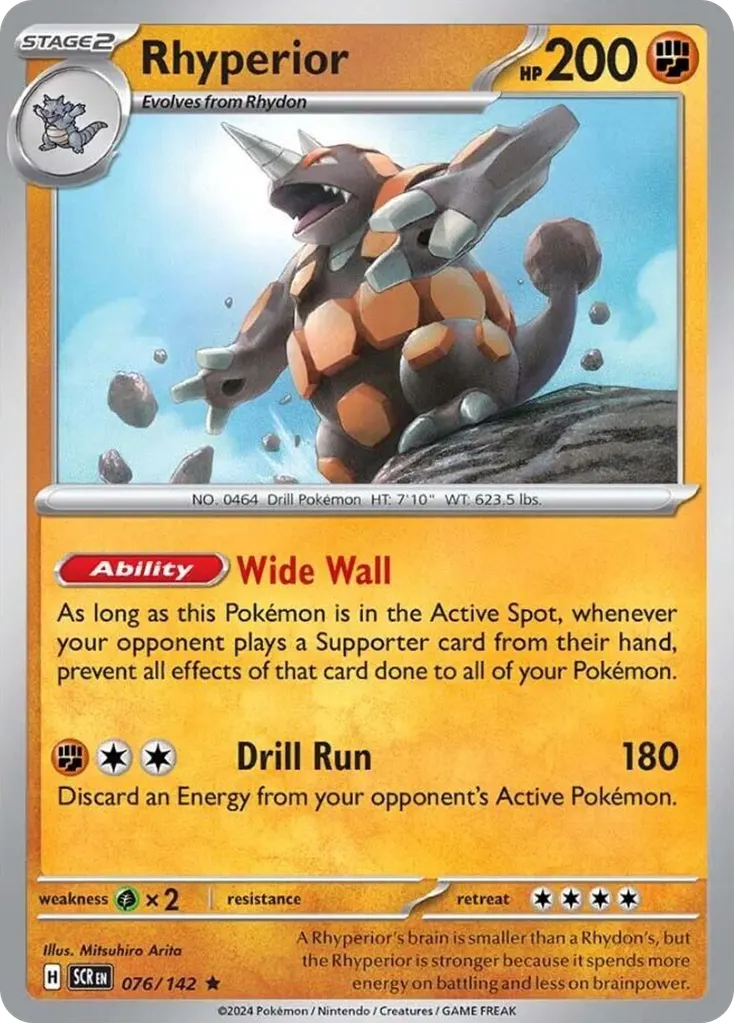 Rhyperior — Stellar Crown 76 Pokémon card
