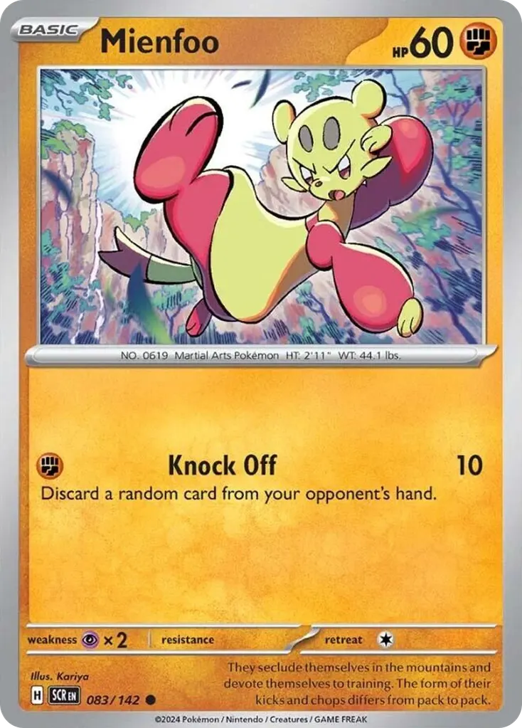 Mienfoo — Stellar Crown 83 Pokémon card