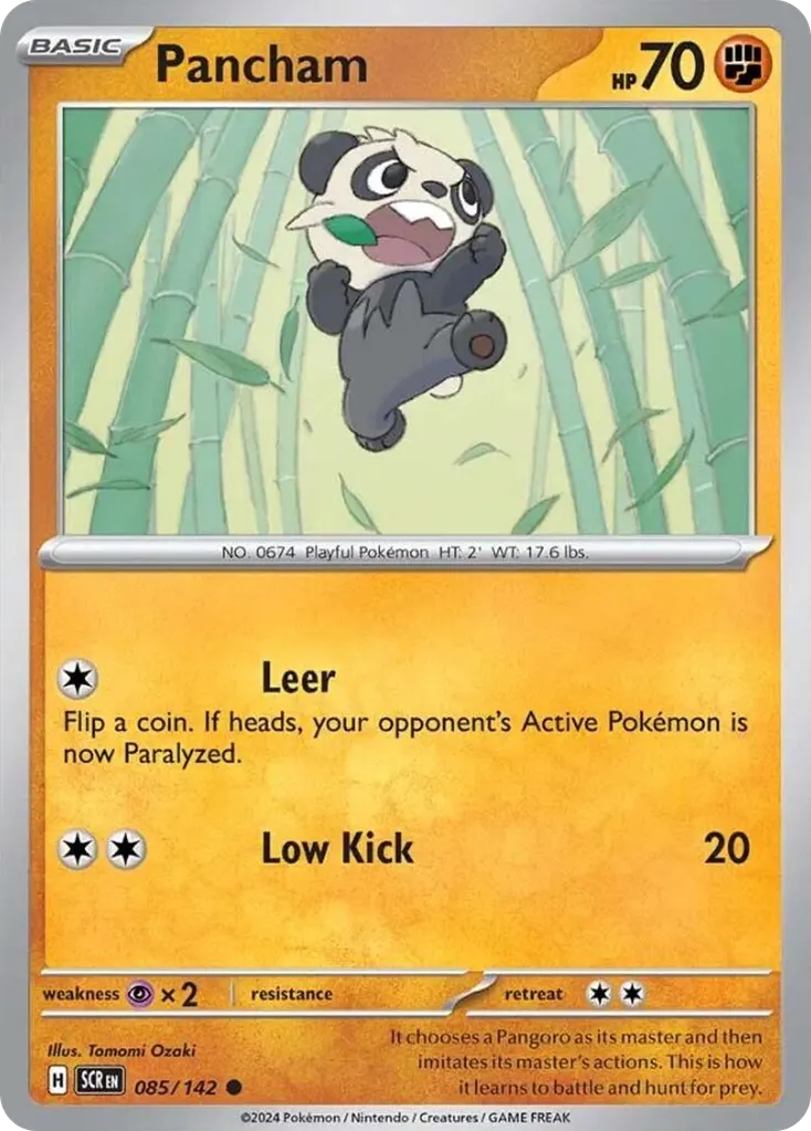 Pancham — Stellar Crown 85 Pokémon card